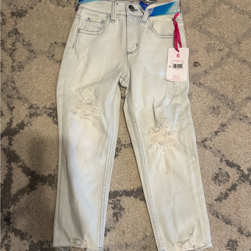 Justice Light Blue Distressed Kids Jeans